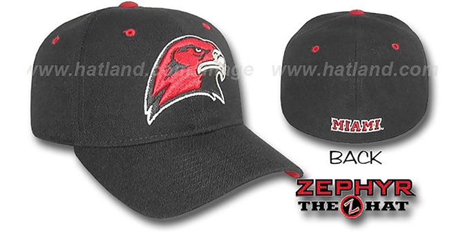 Miami Ohio 'DHS' Fitted Hat by Zephyr - black