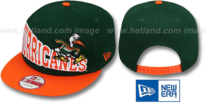 Miami 'STOKED SNAPBACK' Green-Orange Hat by New Era