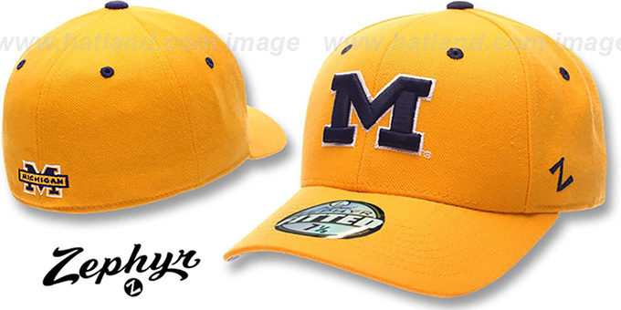 Michigan 'DH' Fitted Hat by ZEPHYR - gold