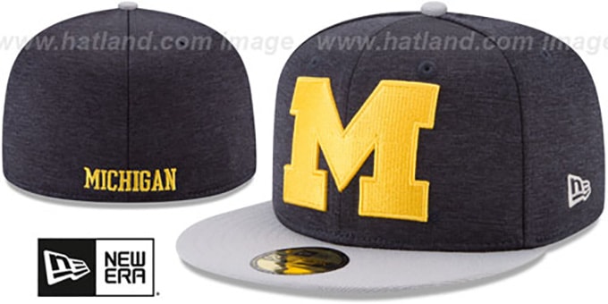 Michigan 'HEATHER-HUGE 2' Navy-Grey Fitted Hat by New Era