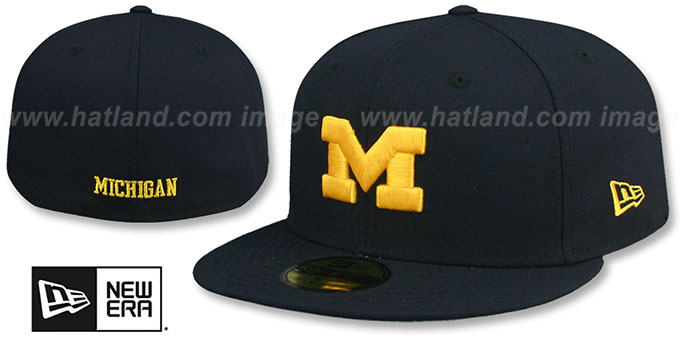 Michigan 'NCAA TEAM-BASIC' Navy Fitted Hat by New Era