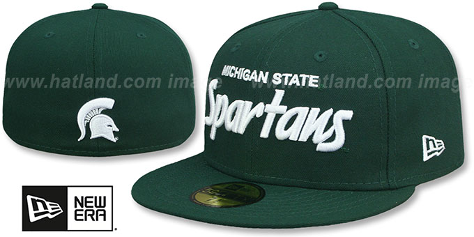 Michigan State 'NCAA TEAM-SCRIPT' Green Fitted Hat by New Era