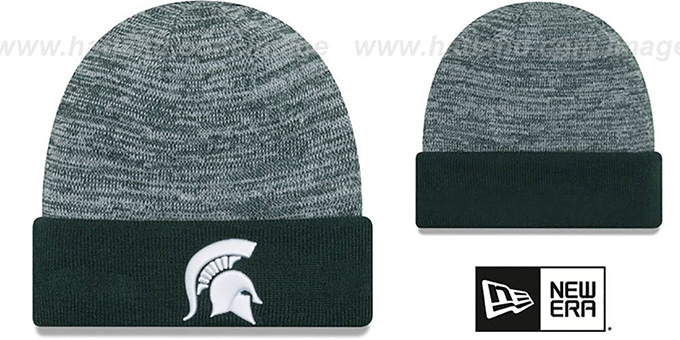 Michigan State 'TEAM-RAPID' Green-White Knit Beanie Hat by New Era