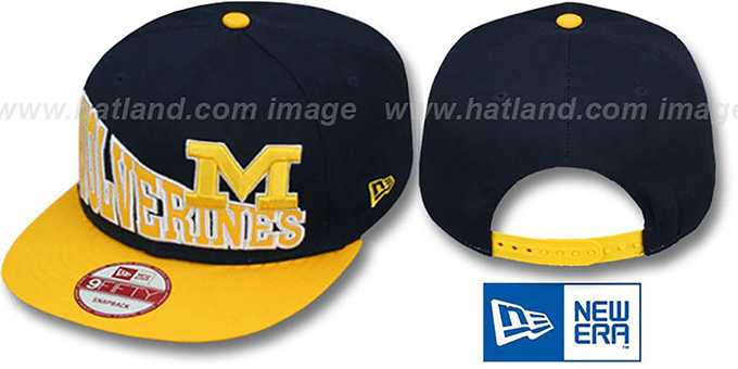 Michigan 'STOKED SNAPBACK' Navy-Gold Hat by New Era