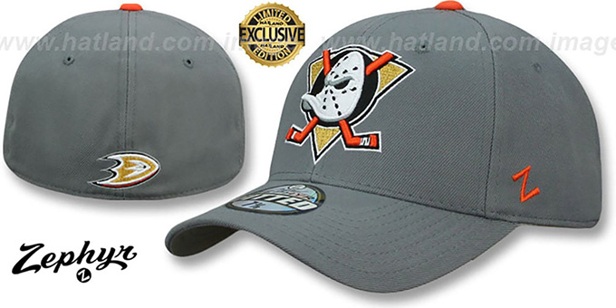 Mighty Ducks 'SHOOTOUT' Grey Fitted Hat by Zephyr