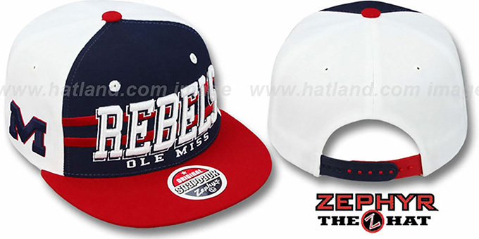 Mississippi '2T SUPERSONIC SNAPBACK' Navy-Red Hat by Zephyr