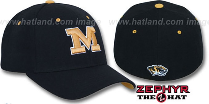 Missouri 'DH' Fitted Hat by Zephyr - black