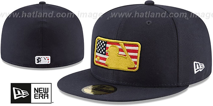 MLB Umpire '2018 JULY 4TH STARS N STRIPES' Navy Fitted Hat by New Era