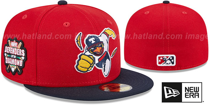 Mud Hens 'MILB MARVEL DEFENDERS SIDE-PATCH' Red-Navy Fitted Hat by New Era