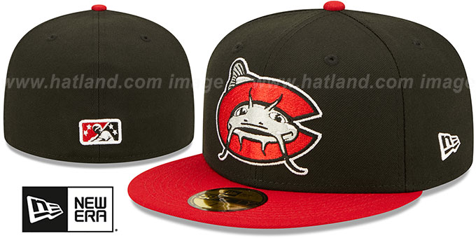 Mudcats 'MILB ONFIELD HOME' Black-Red Fitted Hat by New Era