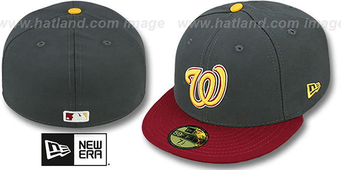 Nationals 2T 'OPPOSITE-TEAM'  Grey-Burgundy Fitted Hat by New Era