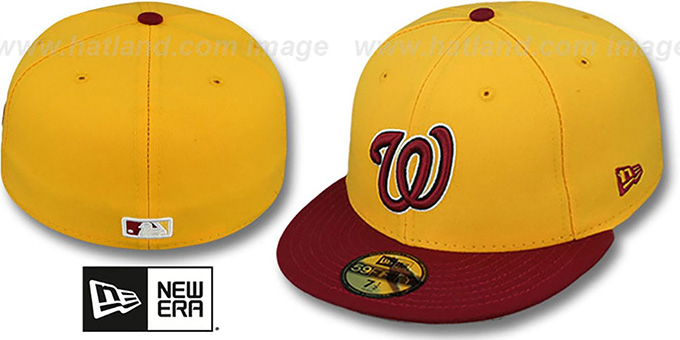 Nationals 2T 'OPPOSITE-TEAM' Gold-Burgundy Fitted Hat by New Era