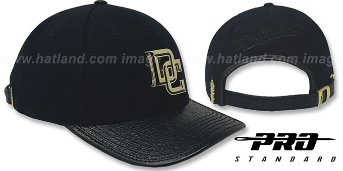 Nationals ALT LOW-PRO 'GOLD METAL BADGE STRAPBACK' Black Hat by Pro Standard