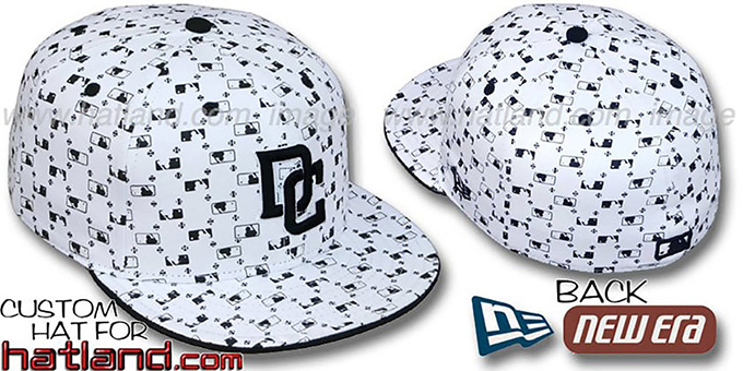 Nationals ALT 'MLB FLOCKING' White-Black Fitted Hat by New Era