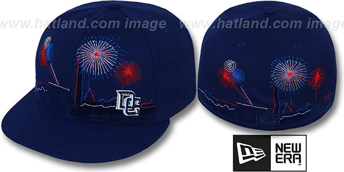 Nationals 'CITY-SKYLINE FIREWORKS' Navy Fitted Hat by New Era