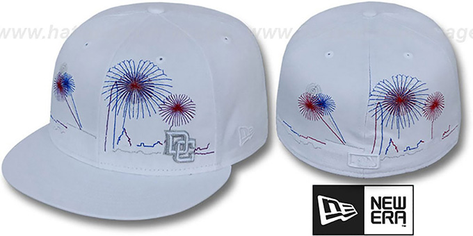 Nationals 'CITY-SKYLINE FIREWORKS' White Fitted Hat by New Era