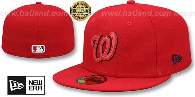 Nationals 'LEATHER POP' Red Fitted Hat by New Era