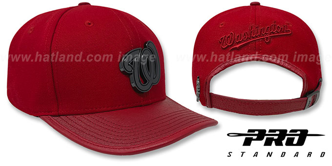 Nationals LOW-PRO 'BLACK METAL BADGE STRAPBACK' Red Hat by Pro Standard