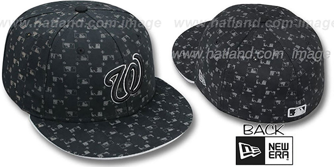 Nationals 'MLB FLOCKING' Black Fitted Hat by New Era