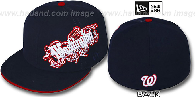 Nationals 'ROYALE OLD ENGLISH' Navy Fitted Hat by New Era