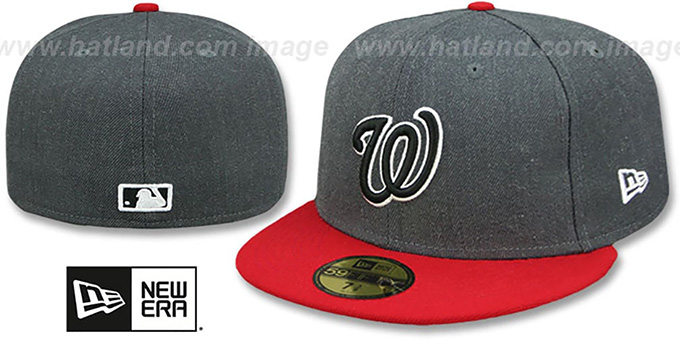 Nationals 'SHADER MELT-2' Grey-Red Fitted Hat by New Era