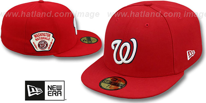 Nationals 'SIDE TEAM-PATCH' Red Fitted Hat by New Era