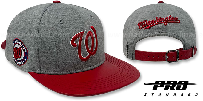 Nationals 'TEAM-BASIC STRAPBACK' Grey-Red Hat by Pro Standard