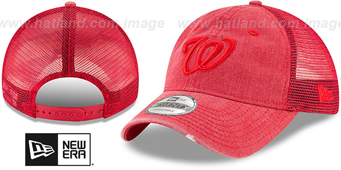 Nationals 'TONAL-WASHED TRUCKER SNAPBACK' Red Hat by New Era