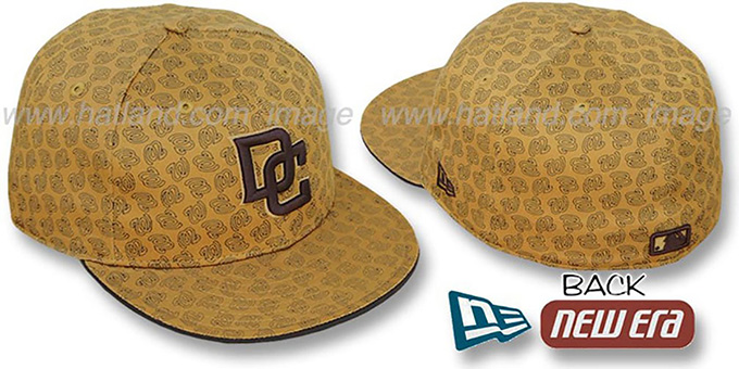 Nationals W 'ALL-OVER FLOCKING' Wheat-Brown Fitted Hat by New Era