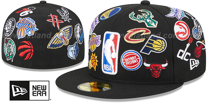 NBA 'ALL STAR ALL-OVER' Black Fitted Hat by New Era