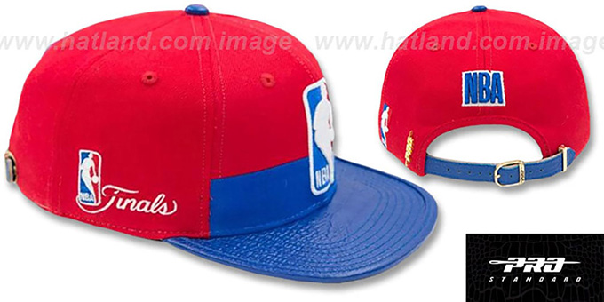 NBA Logoman 'HORIZON STRAPBACK' Red-Royal Hat by Pro Standard