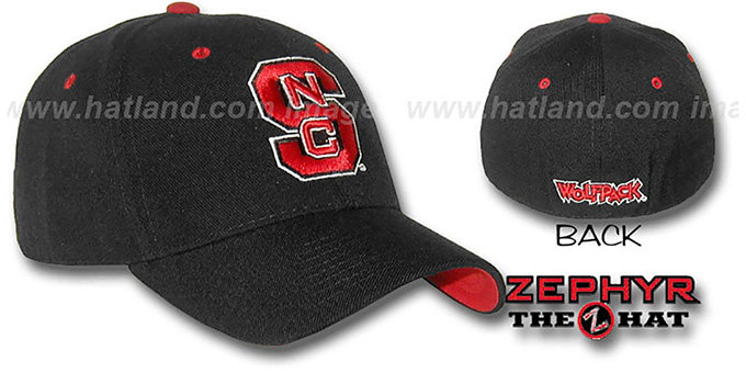 NC State 'DH' Fitted Hat by ZEPHYR - black