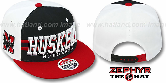 Nebraska '2T SUPERSONIC SNAPBACK' Black-Red Hat by Zephyr