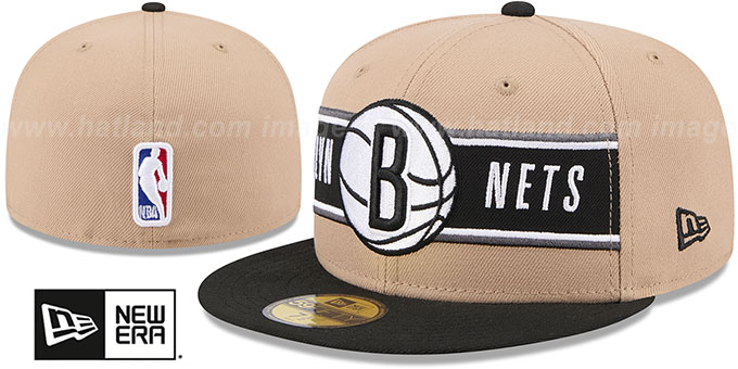 Nets '2024 NBA DRAFT' Camel-Black Fitted Hat by New Era