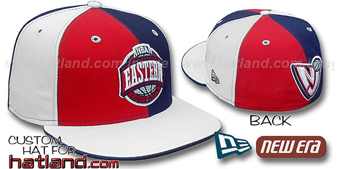 Nets CONFERENCE 'PINWHEEL' Red-Navy-White Fitted Hat