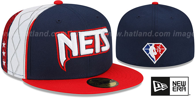 Nets DIAMOND 75 'CITY-SERIES' Navy-Red Fitted Hat by New Era