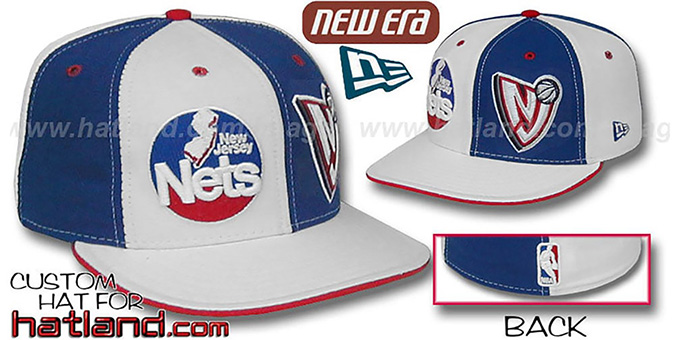 Nets DW 'THEN and NOW' White-Royal Fitted Hat