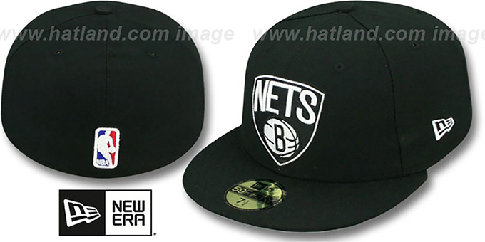 Nets 'NBA-CHASE SHIELD' Black Fitted Hat by New Era