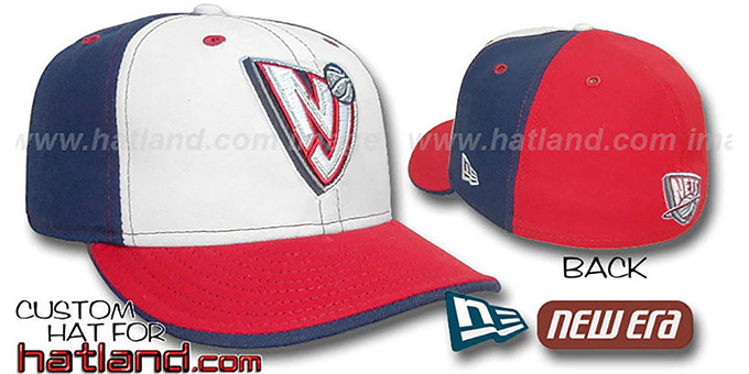 Nets 'PINWHEEL' White-Navy-Red Fitted Hat by New Era