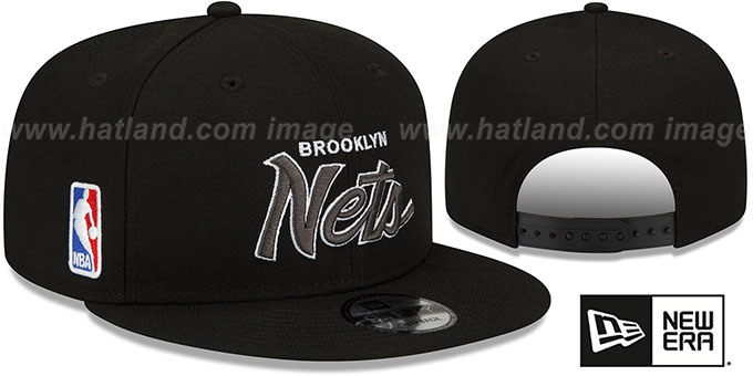 Nets 'SCRIPT-UP SNAPBACK' Black Hat by New Era