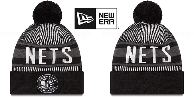 Nets 'STRIPED' Knit Beanie Hat by New Era