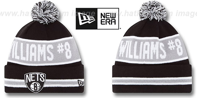 Nets 'THE-COACH WILLIAMS 8' Black Knit Beanie Hat by New Era