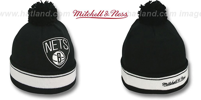 Nets 'XL-LOGO BEANIE' Black by Mitchell and Ness