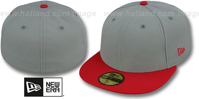 New Era '2T 59FIFTY-BLANK' Grey-Red Fitted Hat