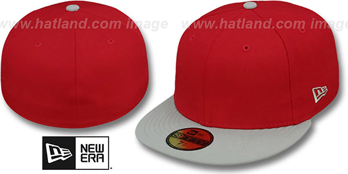 New Era '2T 59FIFTY-BLANK' Red-Grey Fitted Hat