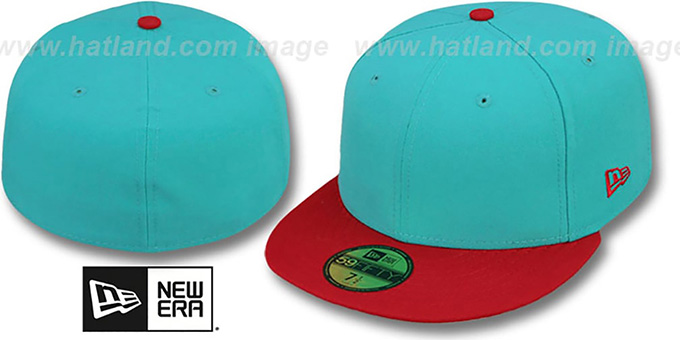 New Era '2T 59FIFTY-BLANK' Teal-Red Fitted Hat