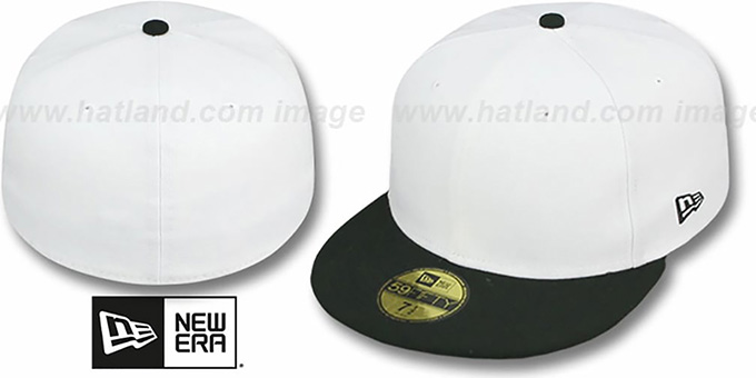 New Era '2T 59FIFTY-BLANK' White-Black Fitted Hat