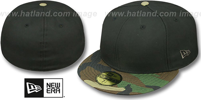 New Era '2T 59FIFTY-BLANK' Black-Army Camo Fitted Hat