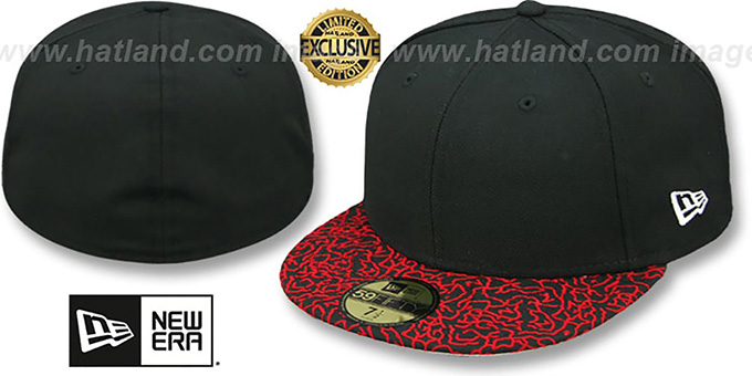 New Era '59FIFTY-BLANK' Black-Red Elephant Fitted Hat