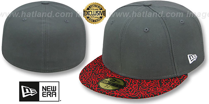 New Era '59FIFTY-BLANK' Charcoal-Red Elephant Fitted Hat